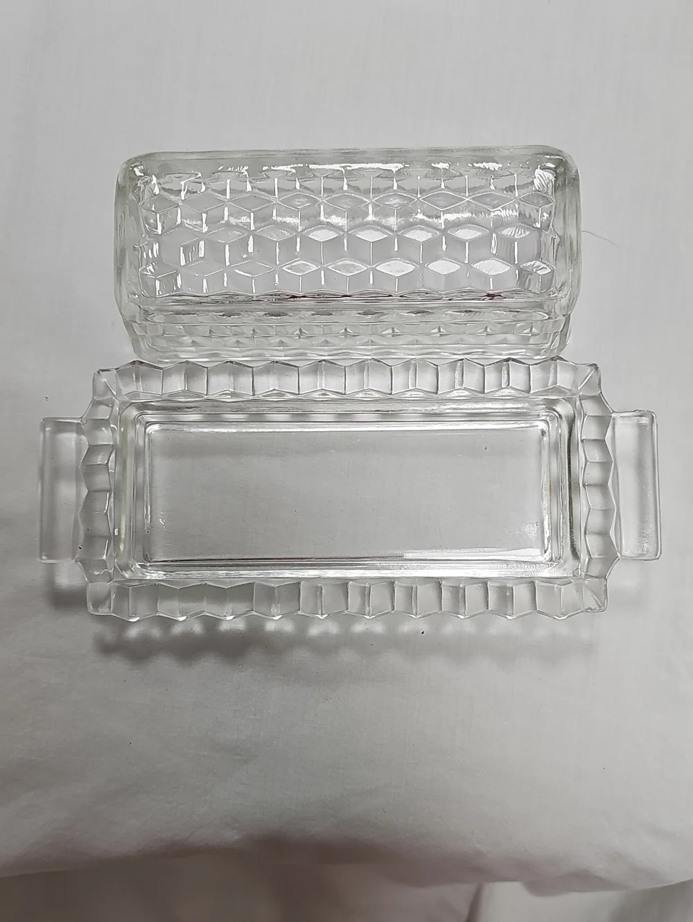 Vintage Forstoria American Pattern Glass Butter Dish